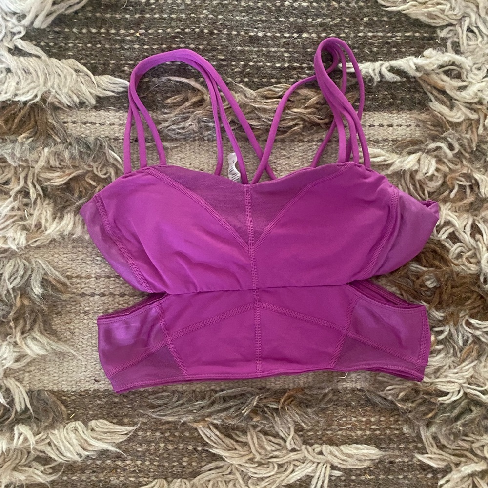 Lululemon Cut Out Sports Bra in Purple